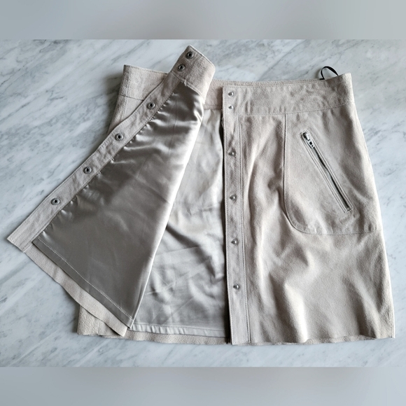 Blank NYC Leather Mini Skirt Taupe 30 L - Picture 3 of 9